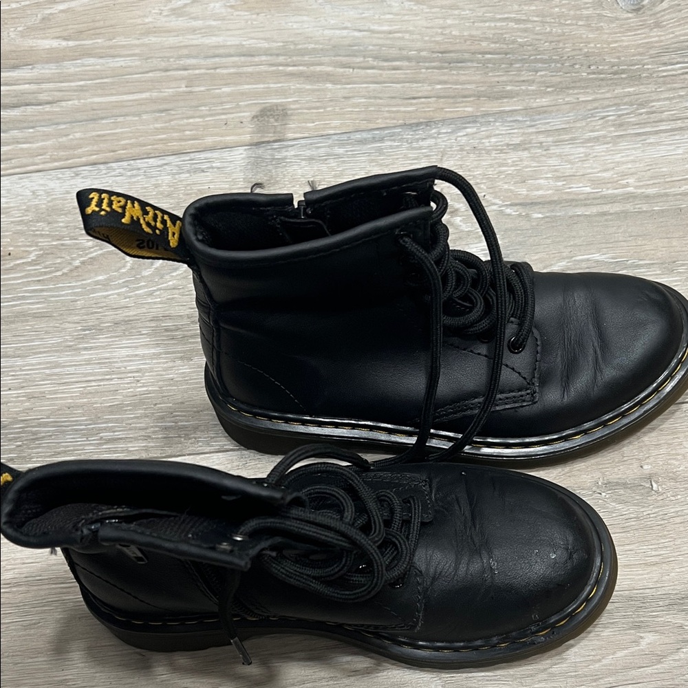 Dr. Martens Kids Black Leather Boots